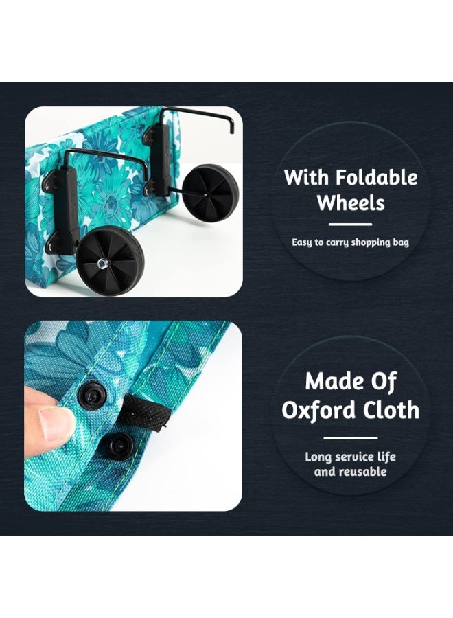 Foldable and Expandable Shopping Bag with Wheels – Practical Tote for Daily Shopping, Groceries, Travel, and Trips, Durable Water-Resistant Polyester, Easy-to-Pull Strong Wheels, Large Capacity up to 10kg, Modern Multi-Use Design-Multicolor - Image 3